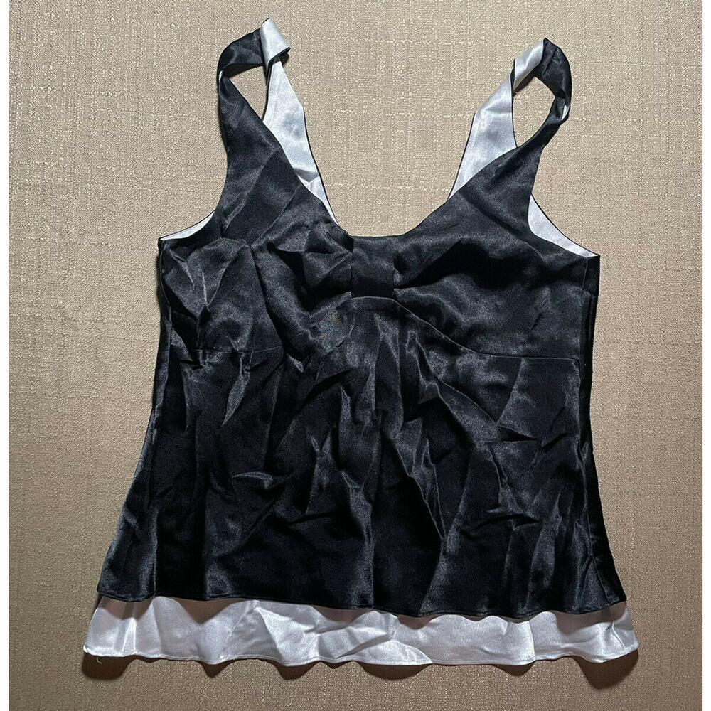 ALFANI INTIMATES Women’s Small S Tank Top Blouse Silky Feel Back White Lined